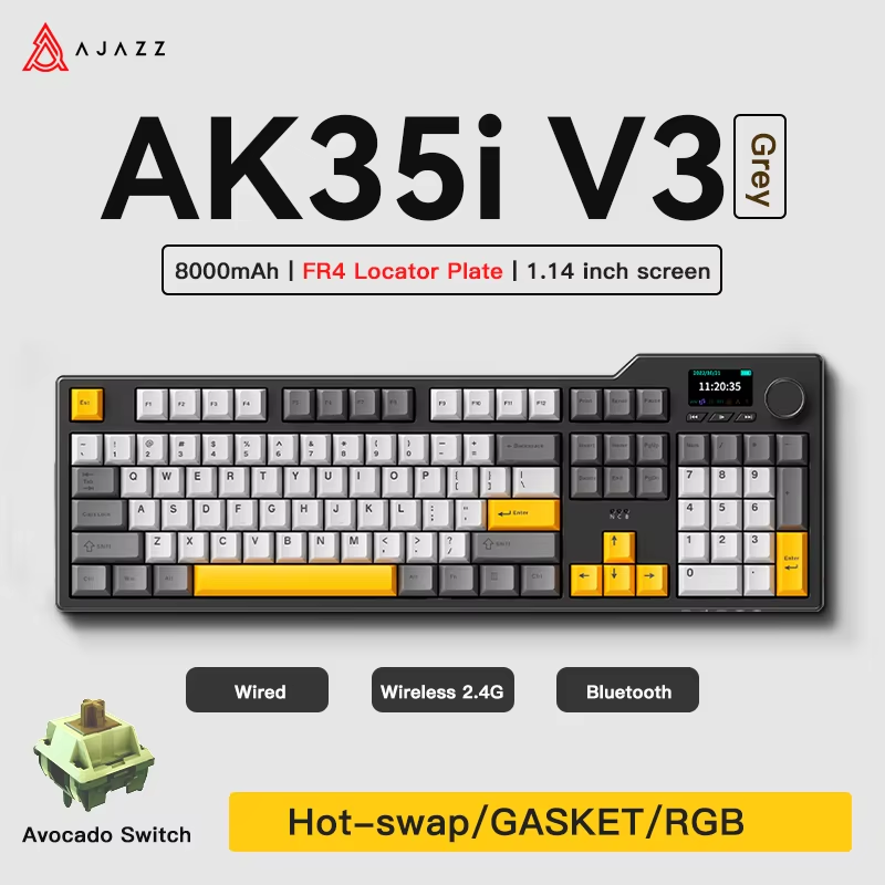 Gaming Keyboard Hot Swappable - Clavier de jeu filaire, Bluetooth et