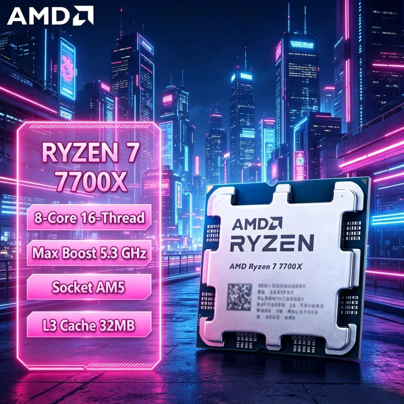 Amd Cpu Ryzen 7 - Processeur AMD Ryzen 7 7700X AM5