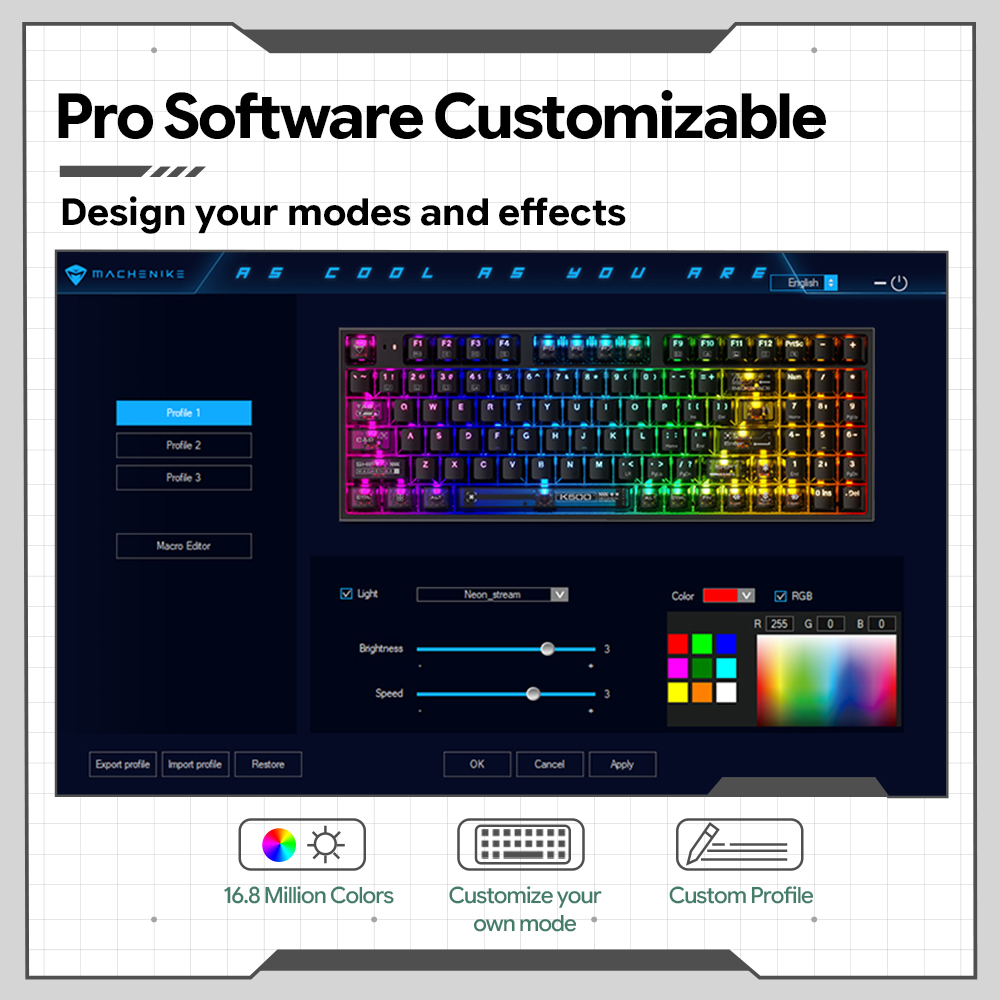 Clavier mécanique filaire Mach - Gaming Keyboard Hot Swappable avis et prix